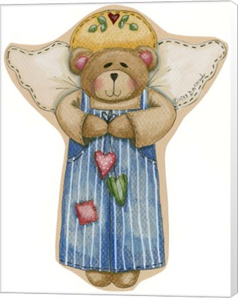 Framed Boy Bear Angel Print