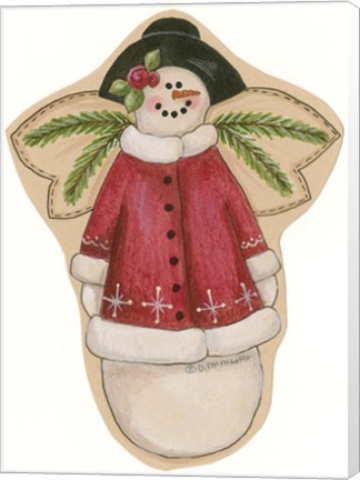 Framed Red Snowwoman Print