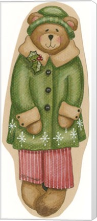 Framed Green Coat Boy Bear Print