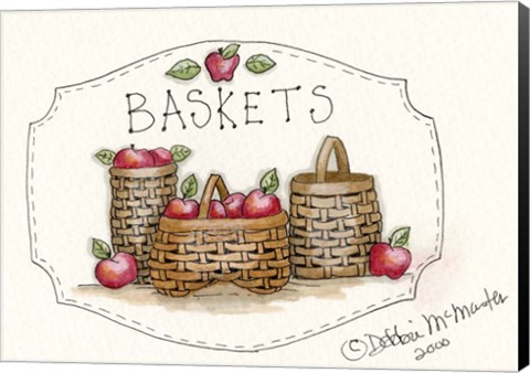 Framed 3 Baskets Print