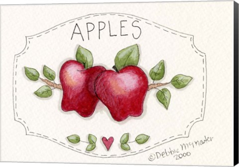 Framed 2 Apples On Vine Print