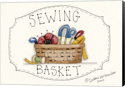 Framed Sewing Basket Print