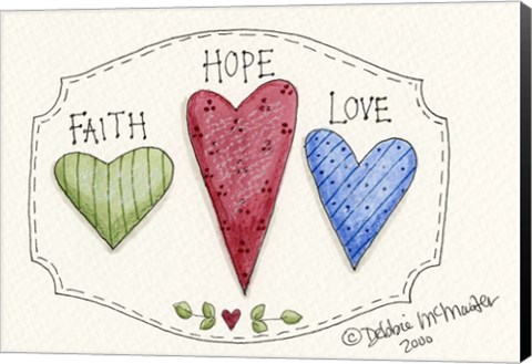 Framed Three Hearts Print
