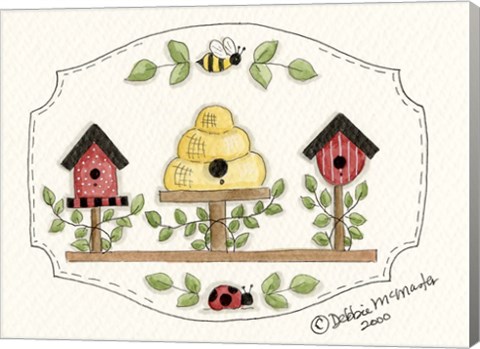 Framed Beehive With Birdhouse Print