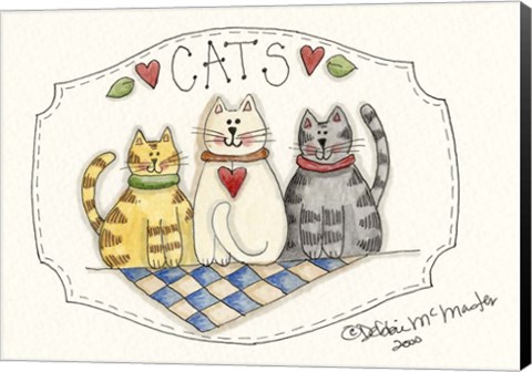 Framed Three Cats Print