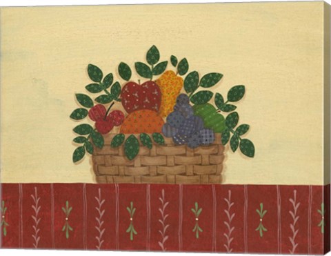 Framed Fruit With Red Tablecloth Print