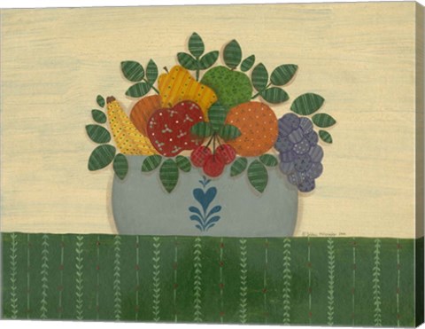 Framed Fruit With Dark Green Tablecloth Print