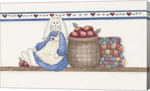 Framed Apple Bunny Print