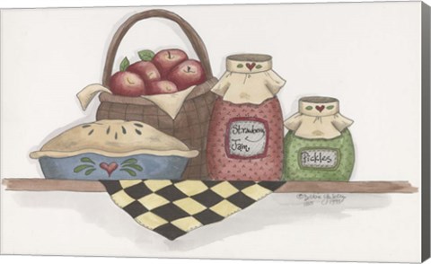 Framed Apple Pie With Basket Print