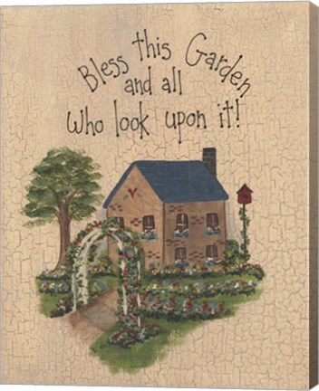 Framed Bless This Garden Print