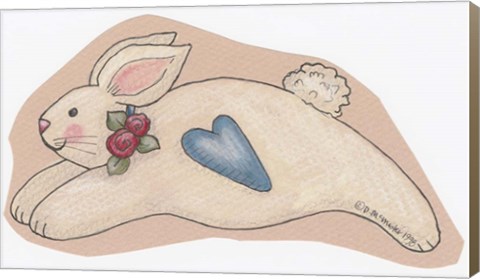 Framed Blue Bunny Heart Print