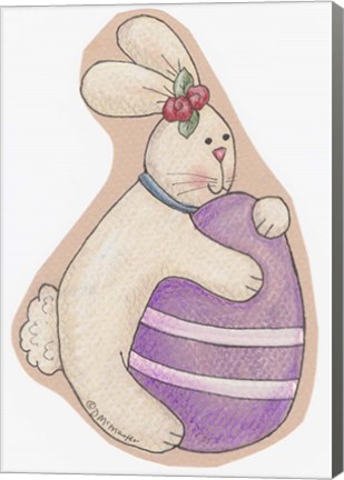 Framed Bunny Purple Egg Print