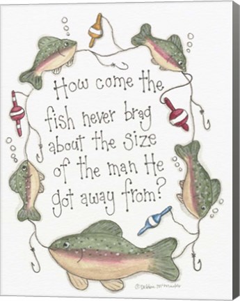 Framed Fish Never Brag Print