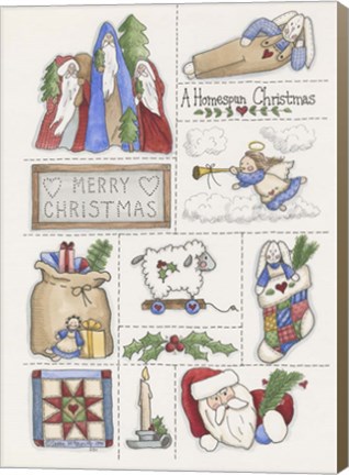 Framed Homespun Christmas Print