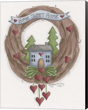 Framed Sweet Home Wreath Print