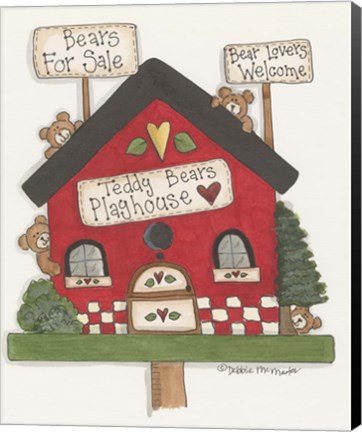 Framed Teddy Bears Playhouse Print