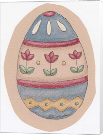 Framed Tulip Striped Egg Print