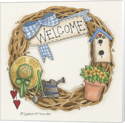 Framed Welcome Wreath Print