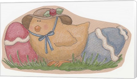 Framed Chick With Eggs Print