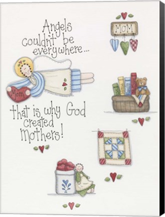 Framed God Created Mothers Print