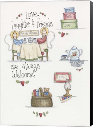 Framed Love Laughter Friends Print