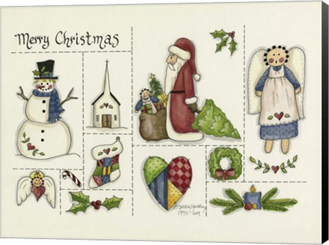 Framed Merry Christmas Collage Print