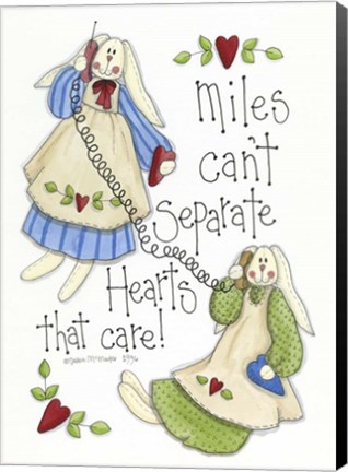 Framed Hearts That Care 2 Bunnies Print