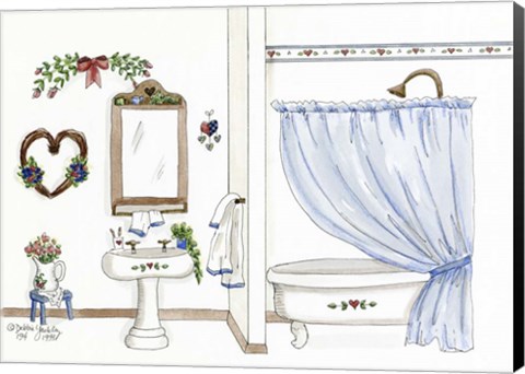 Framed Country Bath 1 Print