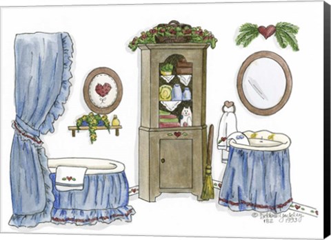 Framed Country Bath 3 Print