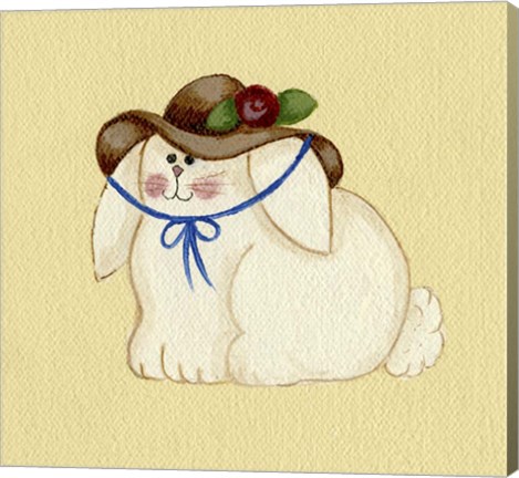 Framed Bunny With Hat Print