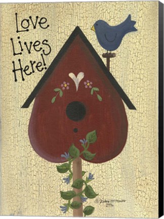 Framed Love Lives Here! Print