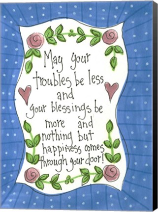 Framed May Your Troubles Print