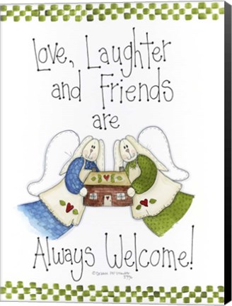 Framed Love, Laughter And Friends Print