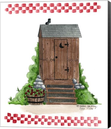 Framed Wooden Outhouse Print