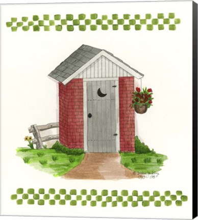 Framed Brick Outhouse Print