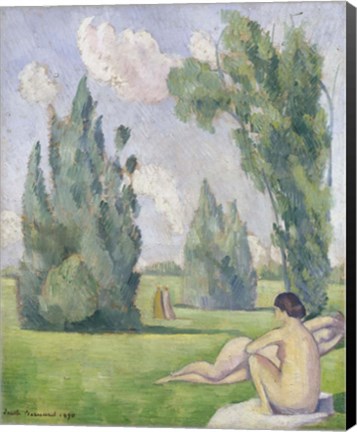 Framed Nude in a Landscape, 1890 Print