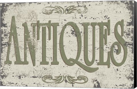 Framed Vintage Signs - Antiques Print