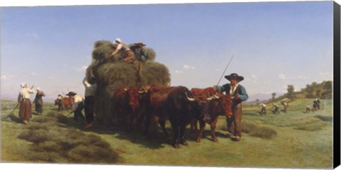 Framed Haymaking in Auvergne, 1855 Print