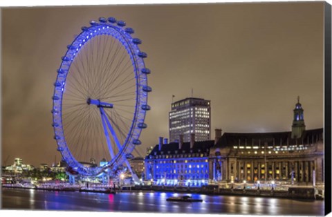 Framed Blue Ferris Wheel Print