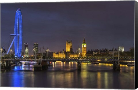Framed Thames at Night Print