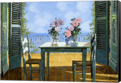 Framed Le Rose E Il Balcone Print