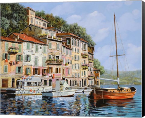 Framed La Barca Rossa Alla Calata Print