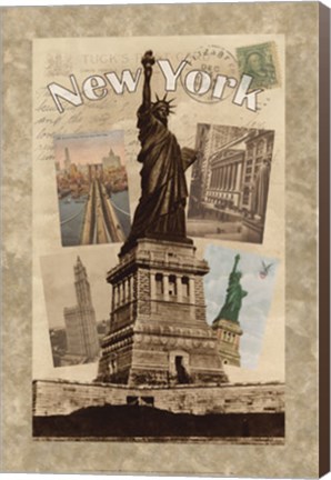 Framed Postcards from New York Print