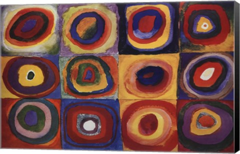 Framed Farbstudie Quadrate Print