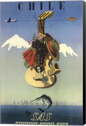 Framed Fly To Chile Print