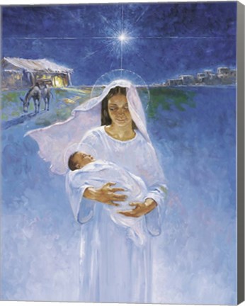 Framed Mary With Jesus Print