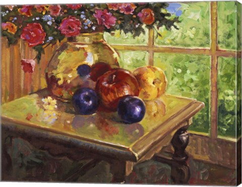 Framed Fruit And Flowers Print