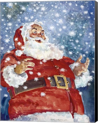 Framed Jolly Santa Print