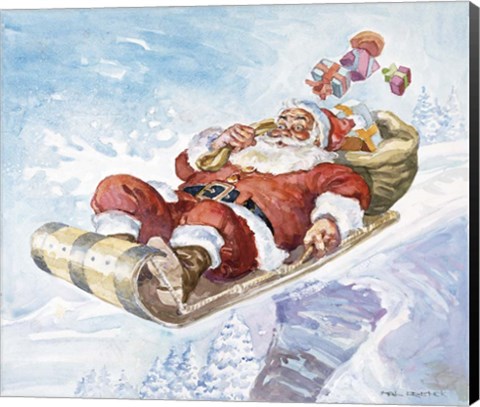 Framed Santa&#39;s New Sleigh Print