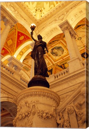 Framed USA, Washington DC, Library of Congress interior with sculpture Print